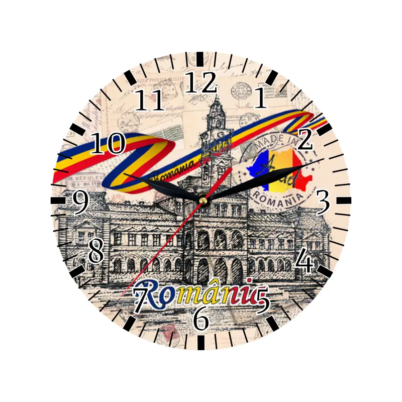 Arad romania, ceas lemn de perete, model 22